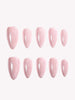 Aurora Pink pearly pink medium almond press on nails