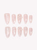 Blushing Bow blush pink Medium Almond press-on nail set