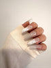 Pearl Bloom Long Coffin press-on nails from The Artisan Studio